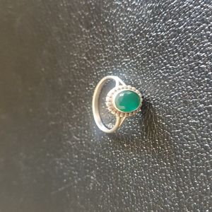 Emerald stainless steel ring